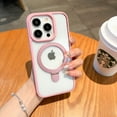 thumbnail image 1 of Allytech Clear Case for iPhone 11 with Kickstand, [Soft TPU Bumper] [Camera & Screen Protection] Ultra Thin Lightweight Shockproof Hard PC Back Case Compatible with MagSafe - Pink, 1 of 9