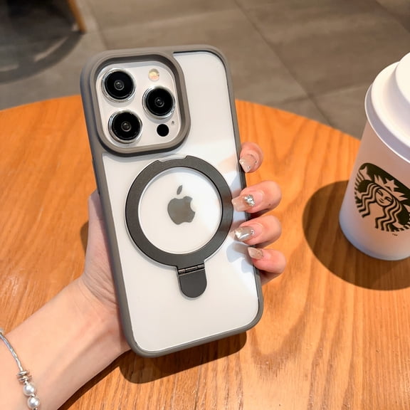 Allytech Clear Case for iPhone 11 with Kickstand, [Soft TPU Bumper] [Camera & Screen Protection] Ultra Thin Lightweight Shockproof Hard PC Back Case Compatible with MagSafe - Gray