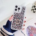thumbnail image 1 of Allytech Clear Case for iPhone 12 Pro / 12 6.1", Stylish Pattern Diamond Ring Holder Kickstand Soft TPU Shockproof Slim Lightweight Case for iPhone 12 Pro / 12 6.1" - Black/Pink Leopard Print, 1 of 9