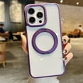 thumbnail image 1 of Allytech Clear Case for iPhone 13 Pro Max, Ultra Slim Lightweight Ring Holder 360° Kickstand Case Support Wireless Charging, Soft TPU + Hard PC Shockproof Non-Scratches Protective Cover, Darkpurple, 1 of 13