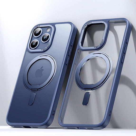 Allytech Clear Case for iPhone 14 Pro Max, Compatible with Magsafe, Slim Fit Lightweight Soft TPU + Hard PC Military Grade Protection Shockproof Case with 360° Rotatable Magnetic Ring Stand, Blue