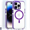 thumbnail image 1 of Allytech Clear Case for iPhone 15 Pro, Fashion Slim Magnetic Cover Compatible with MagSafe, Classic Transparent Shockproof Anti-Yellowing Hard PC Back Cover for iPhone 15 Pro - Purple, 1 of 7