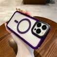 thumbnail image 1 of Allytech Clear Case for iPhone 15 Pro, Soft TPU + Hard PC, Ultra Thin Lightweight Magnetic Shell Support Wireless Charging, Shockproof Anti-Yellowing Fashion Case for iPhone 15 Pro - Purple, 1 of 8