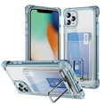 thumbnail image 1 of Allytech Clear Case for iPhone 16 with Card Slot, Four Matte Corners Drop Protection, Ring Holder Kickstand, Shockproof Anti-Scratch Ultra Slim & Lightweight Case Cover, Blue, 1 of 8