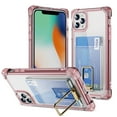 thumbnail image 1 of Allytech Clear Case for iPhone 16 Pro Max with Card Slot, Four Matte Corners Drop Protection, Ring Holder Kickstand, Shockproof Anti-Scratch Ultra Slim & Lightweight Case Cover, Pink, 1 of 8