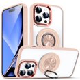 thumbnail image 1 of Allytech Clear Case for iPhone XS Max with 360° Rotatable Ring Holder Kickstand, [Compatible with MagSafe] Soft Bumper Rugged Acrylic Back Hybrid Protective [Non-Yellowing] Case, Pink, 1 of 9