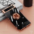 thumbnail image 1 of Allytech Clear Plating Case for Google Pixel 7a with Stand, 360° Rotatable Magnetic Ring Holder Support Car Mount,  Soft TPU Bumper Ultra Thin Slim Protective Case for Women Men - Rosegold, 1 of 10