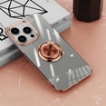thumbnail image 1 of Allytech Clear Plating Case for iPhone 15 Pro with Stand, 360° Rotatable Magnetic Ring Holder Support Car Mount,  Soft TPU Bumper Ultra Thin Slim Protective Case for Women Men - Rosegold, 1 of 10