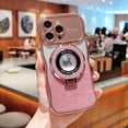 thumbnail image 1 of Allytech Clear Plating Case for iPhone 16 Pro Max with Glitter Paper, [MagSafe Compatible] [Full Camera Protection] Large Window Shockproof Soft TPU Cover with Kickstand for Women Girls, Rosegold, 1 of 15