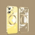 thumbnail image 1 of Allytech Clear Silicone Magnetic Case for iPhone 12 6.1 inch 2020, Slim Thin Non-Yellowing Compatible with MagSafe Accessories Camera Lens Protective Case for iPhone 12 2020, Gold, 1 of 1