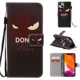 thumbnail image 1 of Allytech Colorful Painting PU Leather Case for iPhone 14 6.1" 2022, Flip Folio Kickstand Card Slots Removable Hand Strap Case for iPhone 14 5G, Don't Touch, 1 of 6