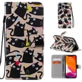 thumbnail image 1 of Allytech Colorful Painting PU Leather Case for iPhone 14 Pro 6.1" 2022, Flip Folio Kickstand Card Slots Removable Hand Strap Case for iPhone 14 Pro 5G, Funny Cats, 1 of 6