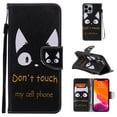 thumbnail image 1 of Allytech Colorful Painting PU Leather Case for iPhone 14 Pro Max 6.7" 2022, Flip Folio Kickstand Card Slots Removable Hand Strap Case for iPhone 14 Pro Max 5G, Cute Cat, 1 of 6