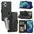 thumbnail image 1 of Allytech Compatible Case for iPhone 13 6.1 inch,Shockproof Luxury Zipper Wallet Card Slots Holder Magnetic Closure Detachable with Hand Strap Cover.For iPhone 13,Black, 1 of 6
