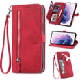 thumbnail image 1 of Allytech Compatible with Galaxy S23 Wallet Case Embossed Pattern, Flip Folio Stand Case with Card Slots and Detachable Hand Strap PU Leather Case for Samsung Galaxy S23 2023 (6.1"), Red, 1 of 8