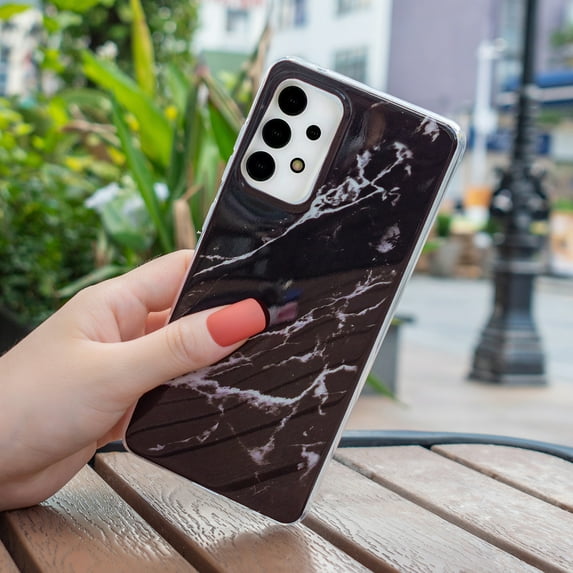 Allytech Compatible with Samsung Galaxy A13 4G Case, Marble Design Series Case for Women Boys Girls Soft Slim TPU Shockproof Cover for Samsung Galaxy A13 4G, Black Marble