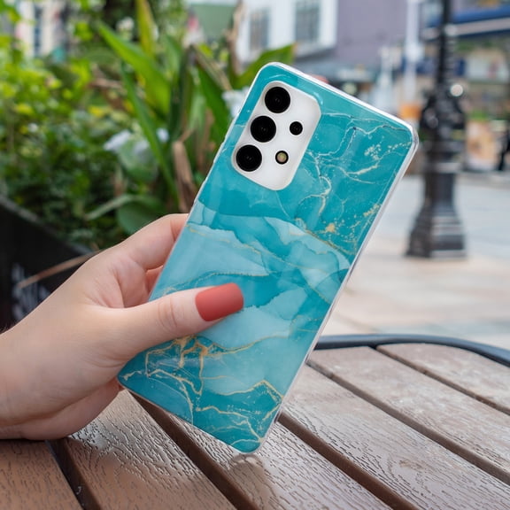 Allytech Compatible with Samsung Galaxy A13 4G Case, Marble Design Series Case for Women Boys Girls Soft Slim TPU Shockproof Cover for Samsung Galaxy A13 4G, Green Marble