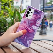 Allytech Compatible with Samsung Galaxy A13 4G Case, Marble Design Series Case for Women Boys Girls Soft Slim TPU Shockproof Cover for Samsung Galaxy A13 4G, Red Purple Marble