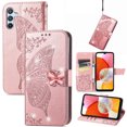 thumbnail image 1 of Allytech Compatible with Samsung Galaxy A14 Case Embossed Diamond Butterfly Glitter Bling Case with Card Holder Stand Flip Wallet Shockproof Cover for Samsung Galaxy A14 5G Crystal Rosegold, 1 of 9