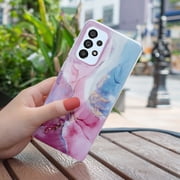 Allytech Compatible with Samsung Galaxy A33 5G Case, Marble Design Series Case for Women Boys Girls Soft Slim TPU Shockproof Cover for Samsung Galaxy A33 5G, Pink Blue Marble