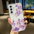 thumbnail image 1 of Allytech Compatible with Samsung Galaxy A54 5G Case, Clear Transparent Colorful Floral Trendy Case for Girls Women Shockproof Anti-Scratch Bumper - Purple Blossom, 1 of 9