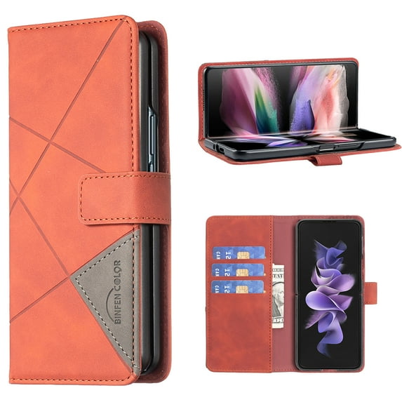 Allytech Compatible with Samsung Galaxy Z Fold 6 5G Case 2024, Lightweight PU Leather Full Protection Anti-Shock Non-Slip Folio Wallet Case for Galaxy Z Fold6 5G 2024, Brown