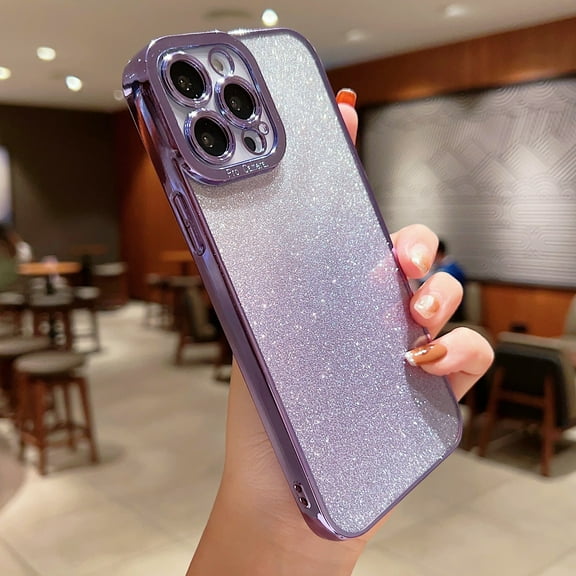 Allytech Compatible with iPhone 11 Case (2019), Lightweight Glitter Sparkly Shiny Bling Rubber Gel Slim Shell for Women Girls Camera Protective Case for iPhone 11 6.1", Lightpurple