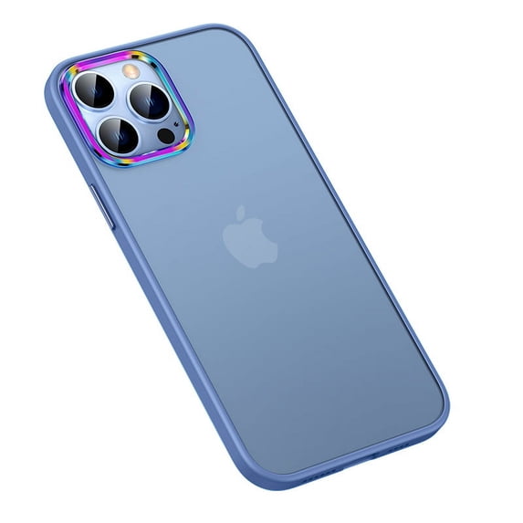 Allytech Compatible with iPhone 12 6.1"(2020) Case, Colorful Camera Frame Soft TPU Rubber and Hard PC Shockproof Anti-Scratch Slim Case for iPhone 12 2020 Release, Blue
