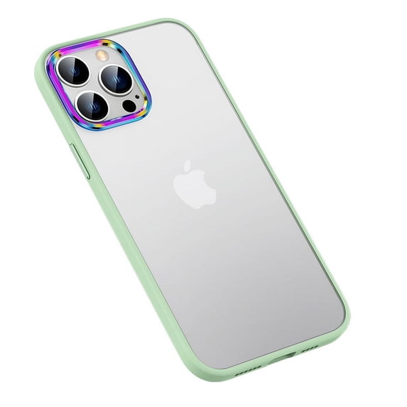 Allytech Compatible with iPhone 12 6.1"(2020) Case, Colorful Camera Frame Soft TPU Rubber and Hard PC Shockproof Anti-Scratch Slim Case for iPhone 12 2020 Release, Green