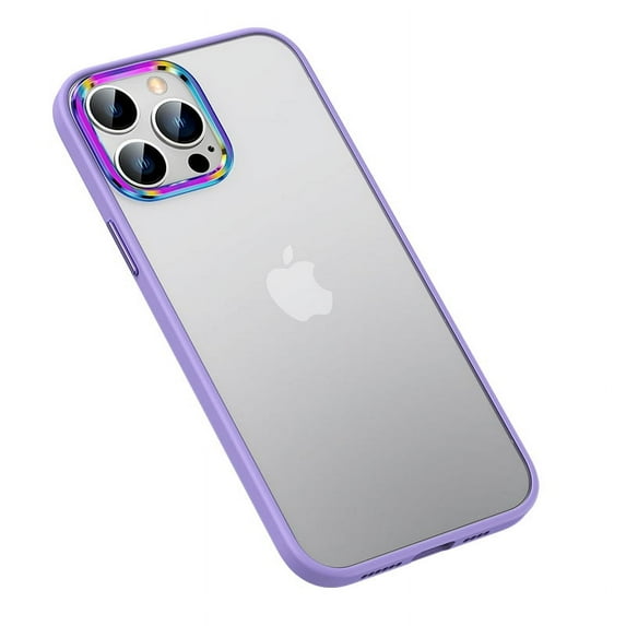 Allytech Compatible with iPhone 12 Pro Max 6.7"(2020) Case, Colorful Camera Frame Soft TPU Rubber and Hard PC Shockproof Anti-Scratch Slim Case for iPhone 12 Pro Max 2020 Release, Purple