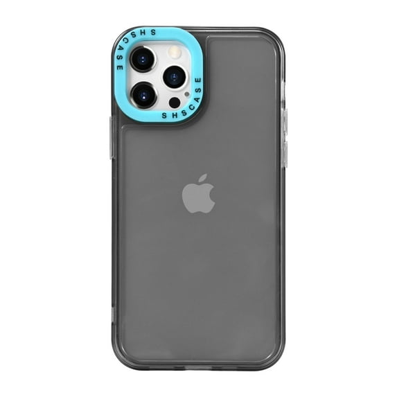 Allytech Compatible for iPhone 12 Pro Max Case 2020 Case, Premium Slim TPU Back Soft Edges Scratch Resistant Shock-Absorbing Corners Skin Case for iPhone 12 Pro Max 6.7" 2020, Black + Blue