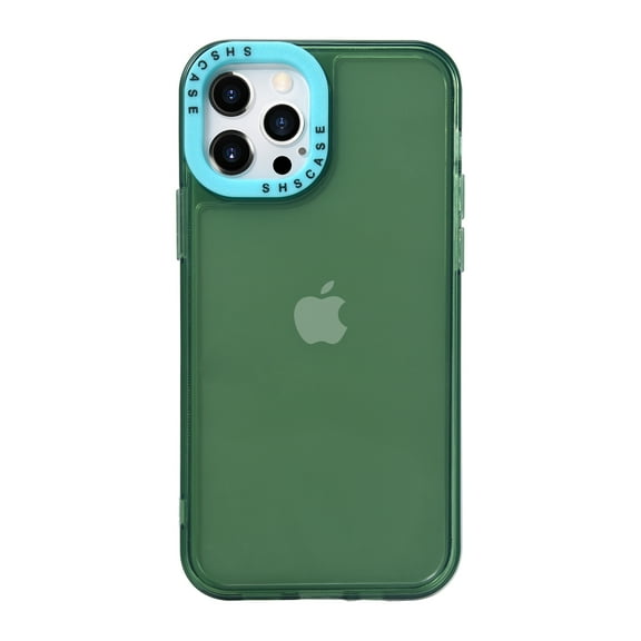 Allytech Compatible for iPhone 12 Pro Max Case 2020 Case, Premium Slim TPU Back Soft Edges Scratch Resistant Shock-Absorbing Corners Skin Case for iPhone 12 Pro Max 6.7" 2020, Green + Blue