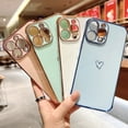 thumbnail image 1 of Allytech Compatible with iPhone 13 Pro Case, Luxury Plating Love Heart Phone Case, Cute Side Small Love Pattern Soft TPU Shockproof Full Camera Lens Protective Case for iPhone 13 Pro,Blue, 1 of 8