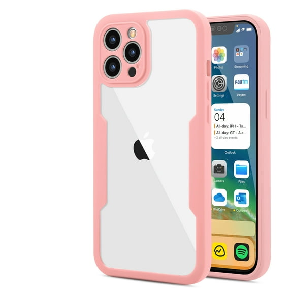 Allytech Compatible with iPhone 14 Plus Case 6.7 inch 2022, Shockproof Case with Sensitive Anti-Scratch Screen Protector Full-Body Drop Proof Hard Clear Back Case for iPhone 14 Plus 5G, Pink