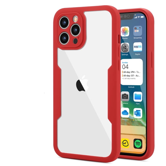 Allytech Compatible with iPhone 14 Plus Case 6.7 inch 2022, Shockproof Case with Sensitive Anti-Scratch Screen Protector Full-Body Drop Proof Hard Clear Back Case for iPhone 14 Plus 5G, Red