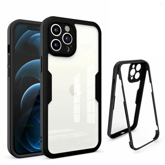 Allytech Compatible with iPhone 14 Pro Case 6.1 inch 2022, Shockproof Case with Sensitive Anti-Scratch Screen Protector Full-Body Drop Proof Hard Clear Back Case for iPhone 14 Pro 5G, Black