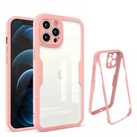 Allytech Compatible with iPhone 14 Pro Max Case 6.7 inch 2022, Sensitive Anti-Scratch Screen Protector Full-Body Drop Proof Hard Clear Back Shockproof Case for iPhone 14 ProMax 5G, Pink