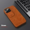 thumbnail image 1 of Allytech Compatible for iPhone 14 Pro Wallet Case with Card Slots Holder Camera Lens Slide Case, Slim Thin Fit PU Leather Rugged Shockproof Glossy Classic Flip Leather Protective Cover,Brown, 1 of 11