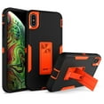 thumbnail image 1 of Allytech Compatible for iPhone XS Max 2018(6.5 inch), Anti-Scratch Shockproof Bumper Protective Phone Case with Built-in Car Mount Kickstand Heavy Duty Case for iPhone XS Max 6.5", Black+Orange, 1 of 6