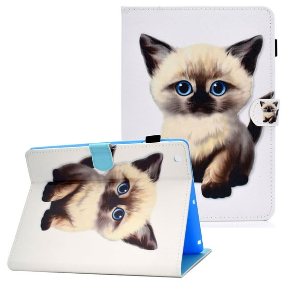 Allytech Cover for Apple iPad 4/iPad 3/iPad 2 Case 9.7 Inch iPad 4th 3rd 3nd Generation Cover, Cat Folio PU Leather Stand Shell with Pen Holder Card Pocket Auto Sleep/Wake Slim Magnetic Case,Cat