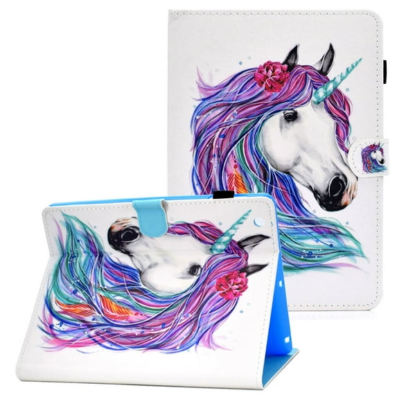 Allytech Cover for Apple iPad 4/iPad 3/iPad 2 Case 9.7 Inch iPad 4th 3rd 2nd Generation Cover, Unicorn Folio PU Leather Stand Shell with Pen Holder Card Pocket Auto Sleep/Wake Slim Case,Unicorn