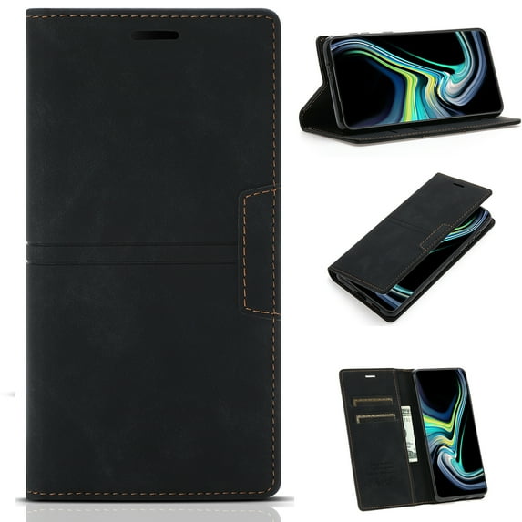 Allytech Cover for Galaxy S22 Plus/Galaxy S22+ 5G 2022(6.6 inch), PU Leather Flip Folio Kickstand Card Slots Holder Shockproof TPU Inner Wallet Shell Case for Samsung Galaxy S22+ 2022, Black