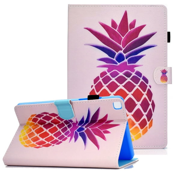 Allytech Cover for Samsung Galaxy Tab A 8.0 2019 Case (NO S Pen Version) SM-T290 T295 T297 Cover, Pineapple Slim Light Folio Sleeve with Pencil Holder Card Pocket Shockproof Stand Case,Pineapple