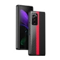 thumbnail image 1 of Allytech Cover for Samsung Galaxy Z Fold 3 5G Case, Carboon Fiber Texture Splice PU Leather Anti-Scratch Back Thin Cover Shock Absorbing Fold Case for Galaxy Z Fold 3 2021 (5G), Red, 1 of 8