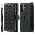 thumbnail image 1 of Allytech Crossbody Wallet Case for Samsung Galaxy S22 Ultra, Zipper Wallet With Wrist Shoulder Strap Magnetic Folio Flip Shockproof Cover, Black, 1 of 8
