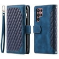 thumbnail image 1 of Allytech Crossbody Wallet Case for Samsung Galaxy S22 Ultra, Zipper Wallet With Wrist Shoulder Strap Magnetic Folio Flip Shockproof Cover, Blue, 1 of 9