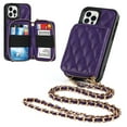 thumbnail image 1 of Allytech Crossbody Wallet Case for iPhone 12 Pro Max,  Zipper Purse Case with Card Holder Kickstand Detachable Lanyard Strap , for iPhone 12 Pro Max 6.7 inch,Purple, 1 of 6