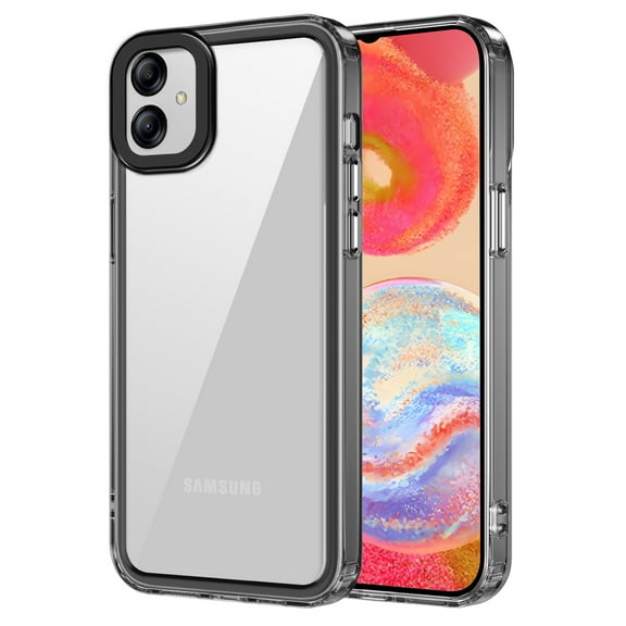 Allytech Crystal Clear Case for Samsung Galaxy A05, [Support Wireless Charging] [Military Grade Protection], Ultra Slim Lightweight Anti-Yellowing Shockproof Cover Case - Black