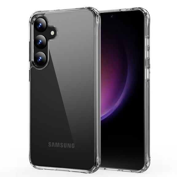 Allytech Crystal Clear Case for Samsung Galaxy S24 with Hard Back & Soft Edge, [Non-Yellowing] [Military Grade Protection] [Slim & Lightweight] Shockproof Case Support Wireless Charging, Clear