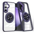 thumbnail image 1 of Allytech Crystal Clear Case for Samsung Galaxy S24 Plus with 360° Rotatable Ring Holder Kickstand, [Compatible with MagSafe] Soft Bumper + Hard PC Hybrid Protective [Non-Yellowing] Case, Purple, 1 of 7